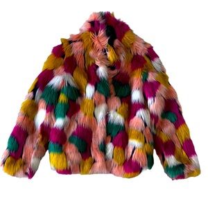 Milly Minis Multicolored Faux Fur Jacket 12